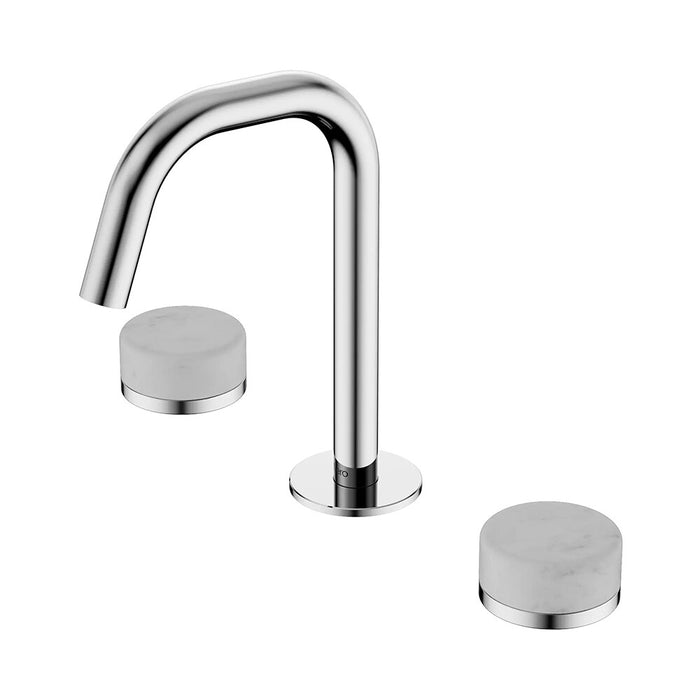 Nero Serenity Lead-Free DZR Brass Basin Set Edge Spout With Carrara Handle