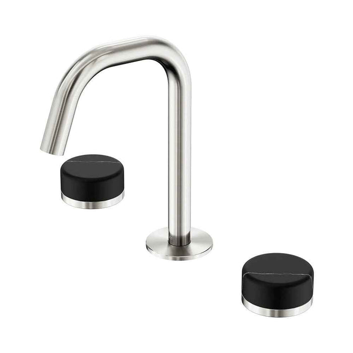 Nero Serenity Lead-Free DZR Brass Basin Set Edge Spout With Marquina Black Handle