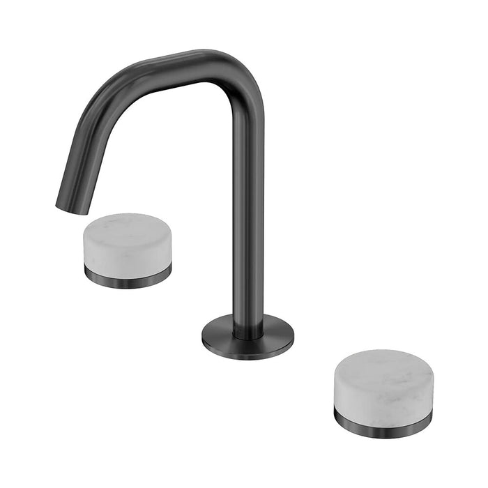 Nero Serenity Lead-Free DZR Brass Basin Set Edge Spout With Carrara Handle