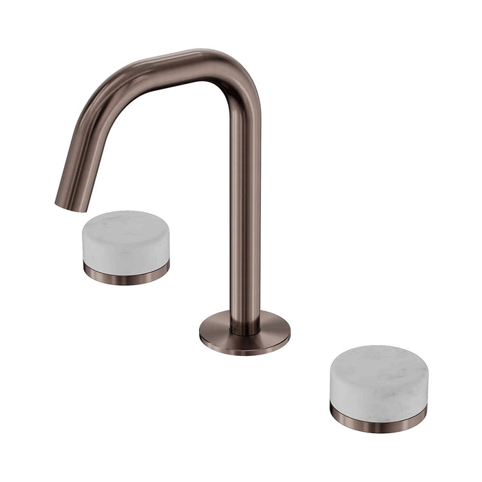 Nero Serenity Lead-Free DZR Brass Basin Set Edge Spout With Carrara Handle