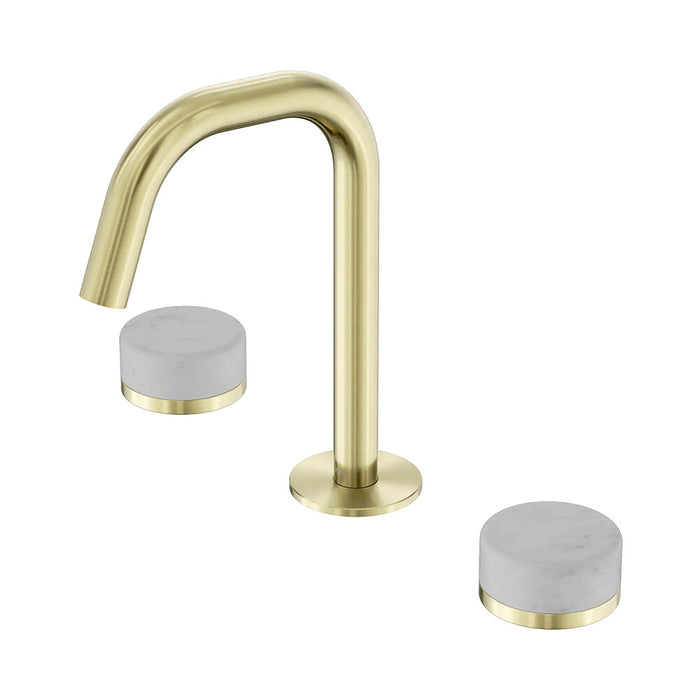 Nero Serenity Lead-Free DZR Brass Basin Set Edge Spout With Carrara Handle