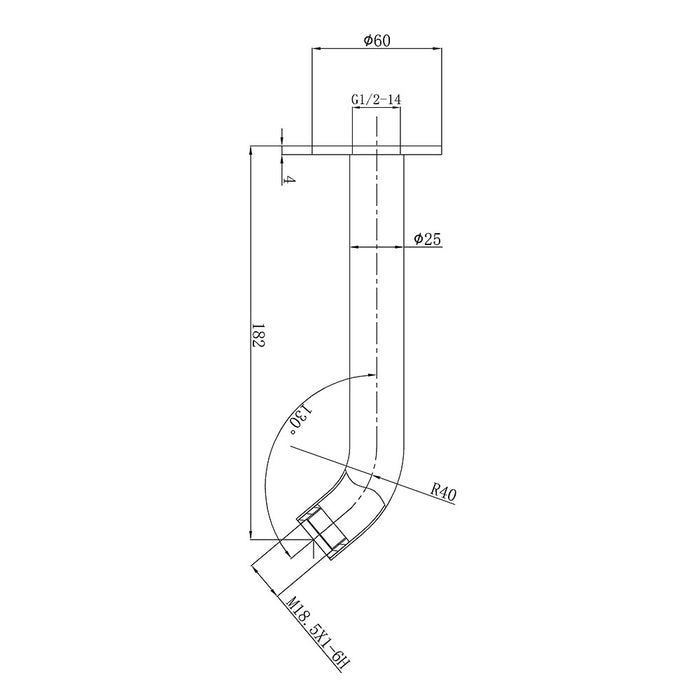 ACL Otus Slimline Stainless Steel Bath Spout
