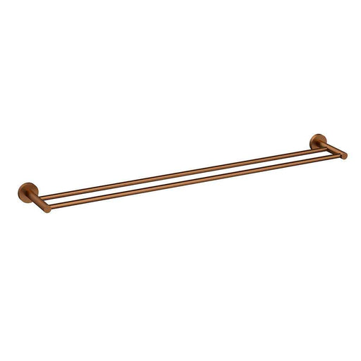 900mm ACL Otus Slimline Brushed Copper Stainless Steel Double Round Towel Rail