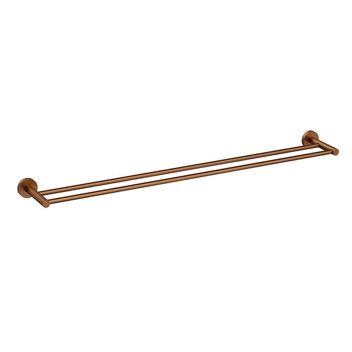 900mm ACL Otus Slimline Brushed Copper Stainless Steel Double Round Towel Rail