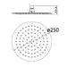 250mm ACL Dova Brushed Copper Stainless Steel Round Shower Head