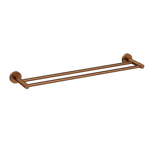 600mm ACL Otus Slimline Brushed Copper Stainless Steel Double Round Towel Rail