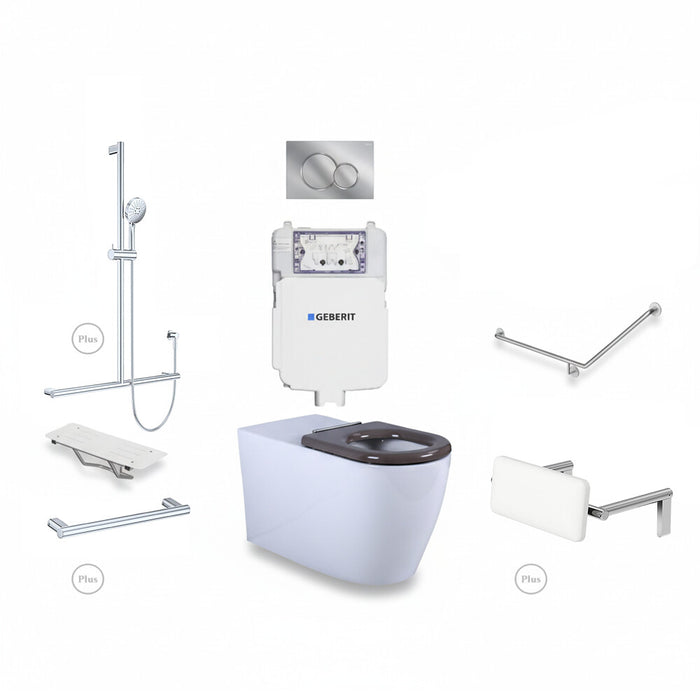 Left-Hand Integrated Accessible Care Bathroom Package - Complete Shower, Toilet & Support System