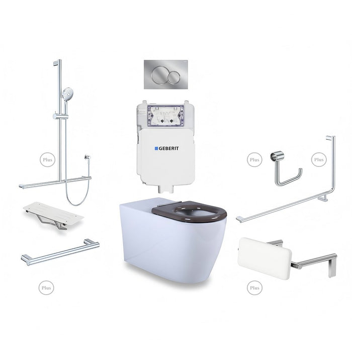 Left-Hand Integrated Accessible Care Bathroom Package - Complete Shower, Toilet & Support System