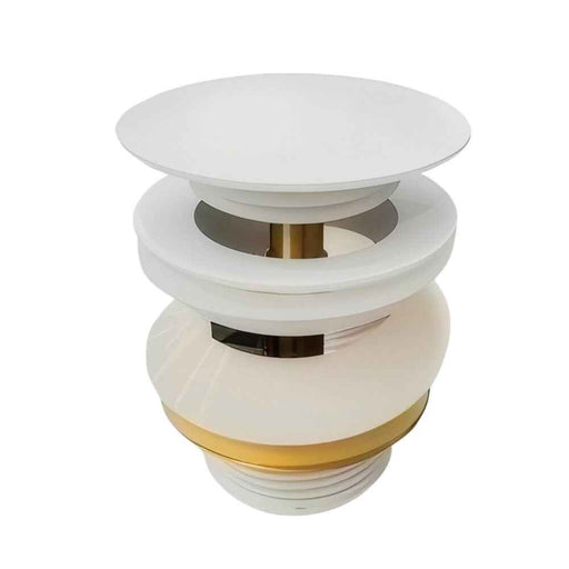 40mm Matt White/Gloss White With Overflow Bathtub Pop Up Waste