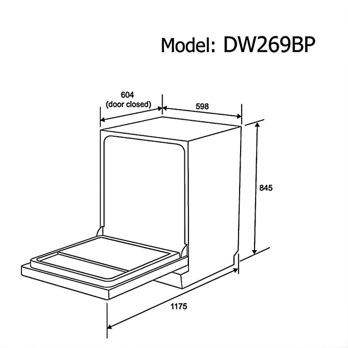 600mm Dilusso Black Oven + Ceramic Cooktop + Concealed Rangehood + Dishwasher Kitchen Appliance Package