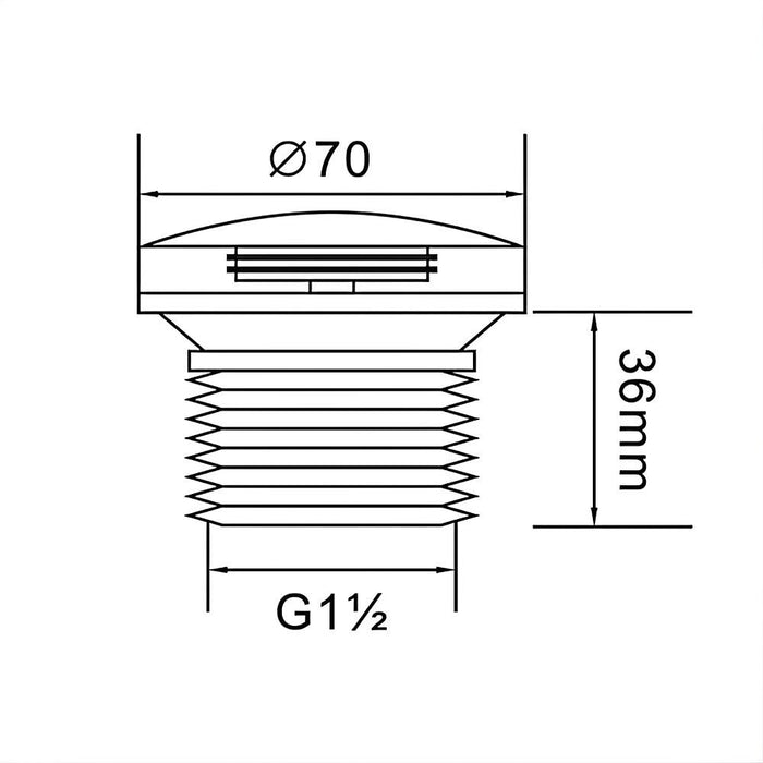 40mm Matt White/Gloss White Non Overflow Bathtub Pop Up Waste