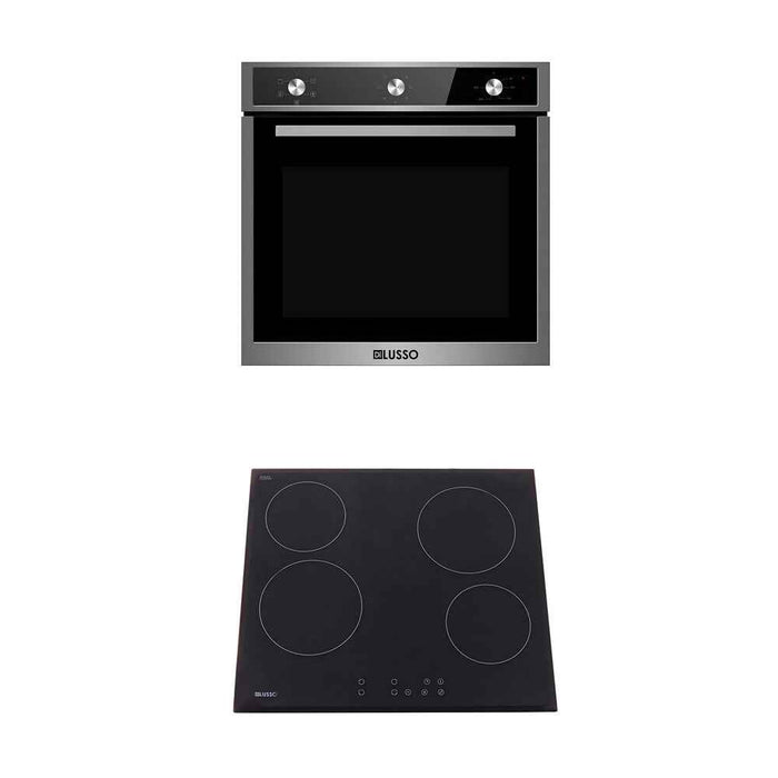 600mm Dilusso Stainless Oven + Ceramic Cooktop + Telescopic Rangehood + Dishwasher Kitchen Appliance Package