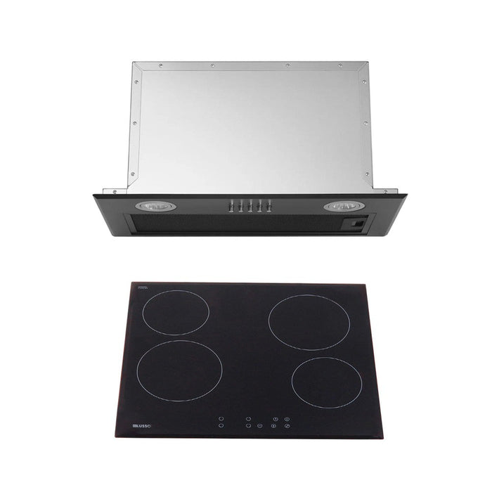 600mm Dilusso Black Oven + Ceramic Cooktop + Concealed Rangehood + Dishwasher Kitchen Appliance Package