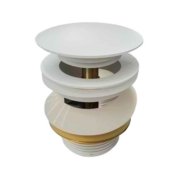 40mm Matt White/Gloss White With Overflow Bathtub Pop Up Waste