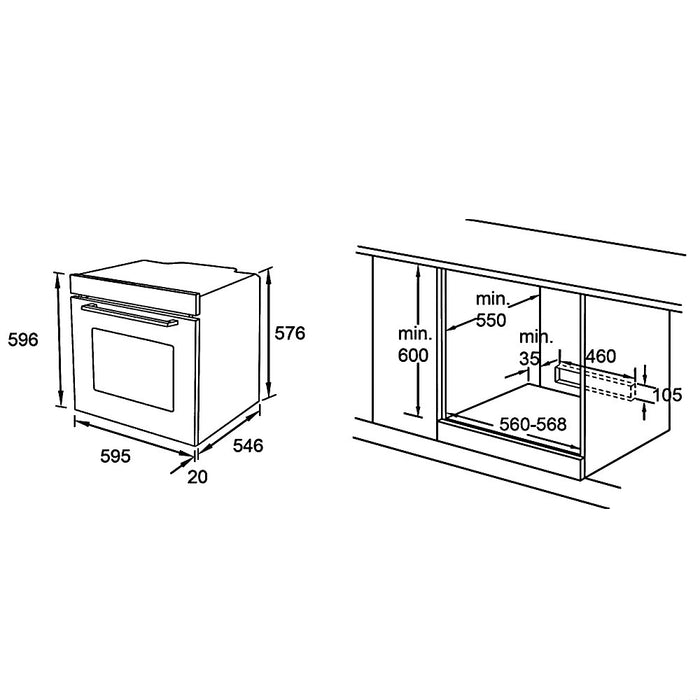 600mm Dilusso Black Oven + Gas Cooktop + Concealed Rangehood + Dishwasher Kitchen Appliance Package