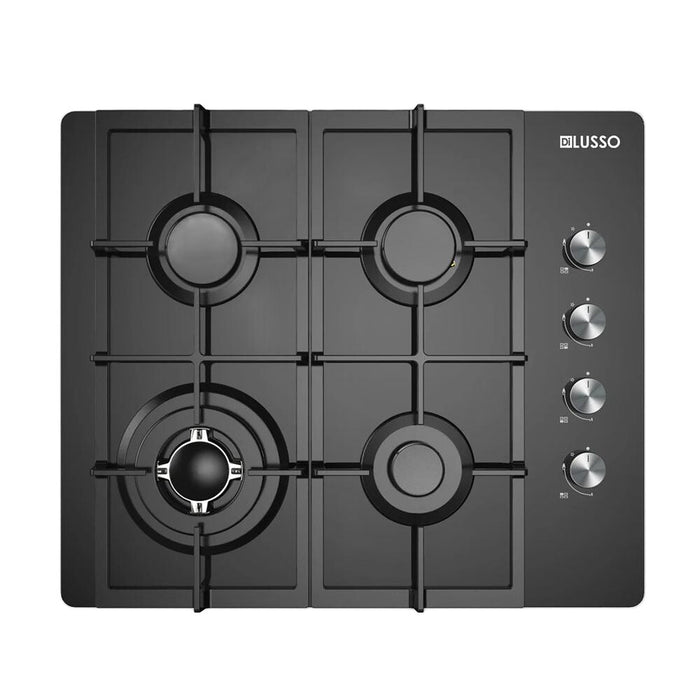 600mm Dilusso Black Oven + Gas Cooktop + Concealed Rangehood + Dishwasher Kitchen Appliance Package