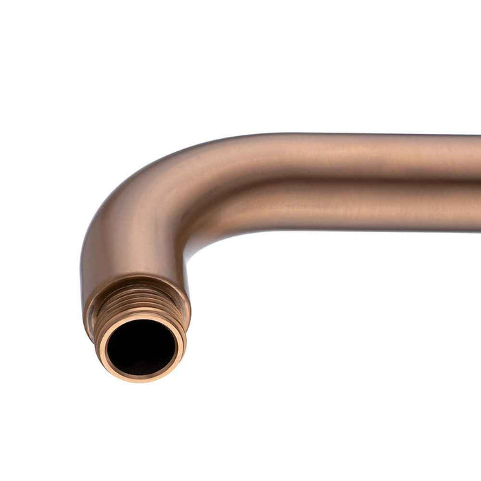 400mm Aquaperla Brushed Copper Round Wall Shower Arm
