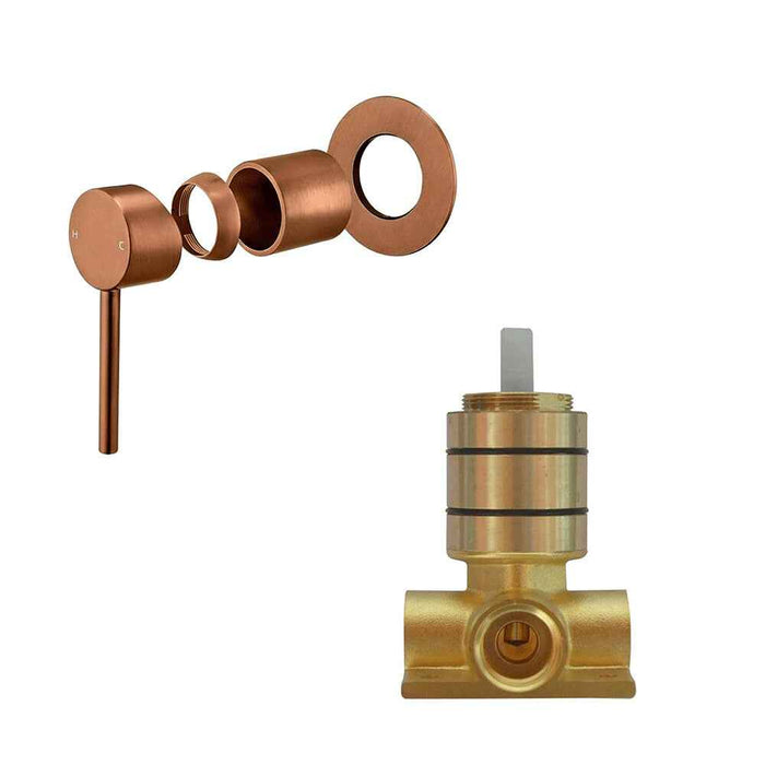 Aquaperla LUCID PIN Brushed Copper Round Wall Mixer