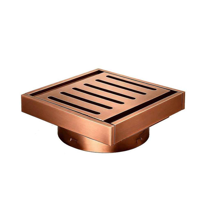 100*100*21mm Aquaperla Brushed Bronze Ezy Flow Guard Floor Waste