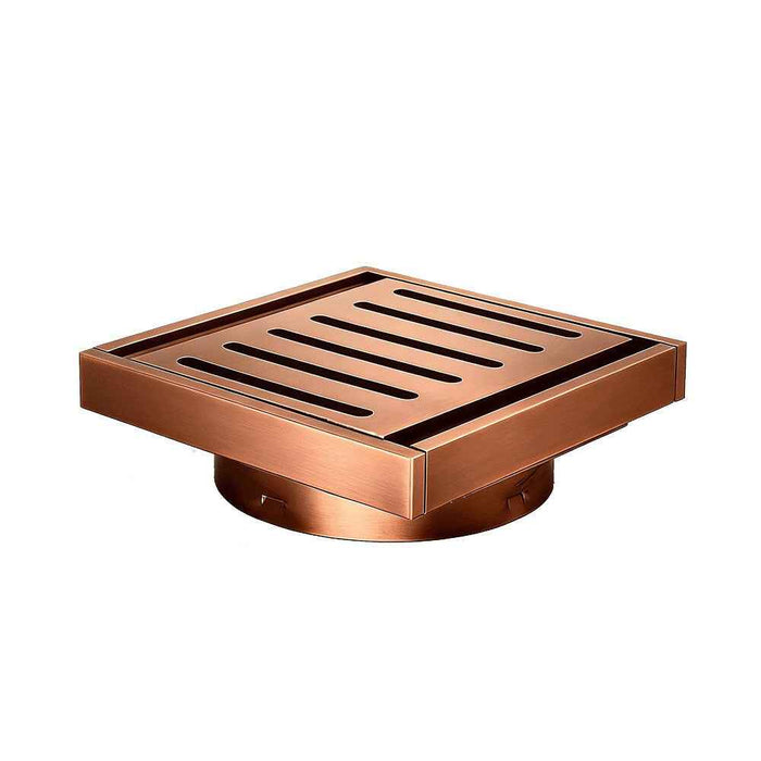 100*100*14mm Aquaperla Brushed Bronze Ezy Flow Guard Floor Waste
