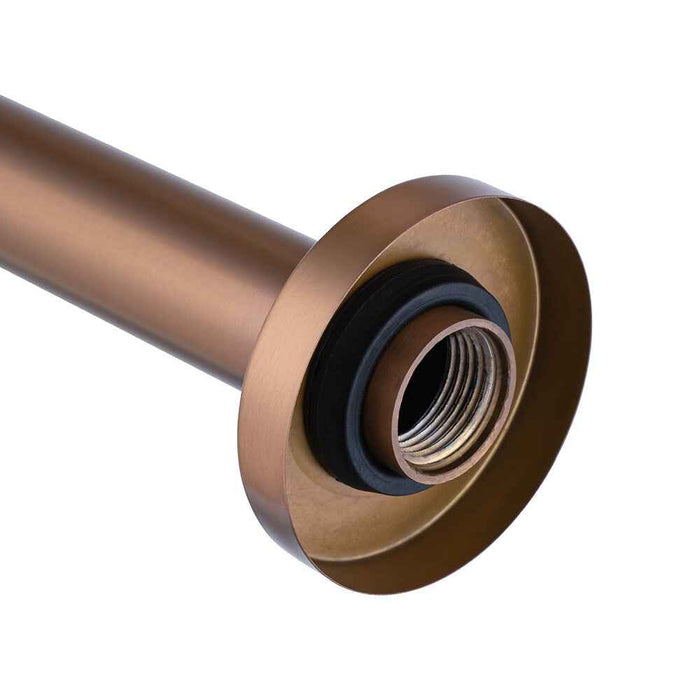 400mm Aquaperla Brushed Copper Round Wall Shower Arm