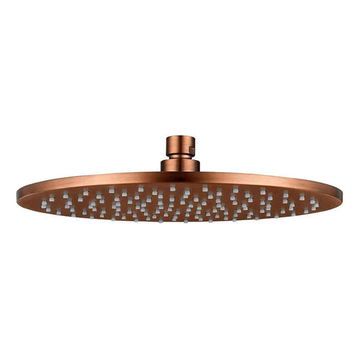250mm Aquaperla Brushed Copper Solid Brass Round Shower Head