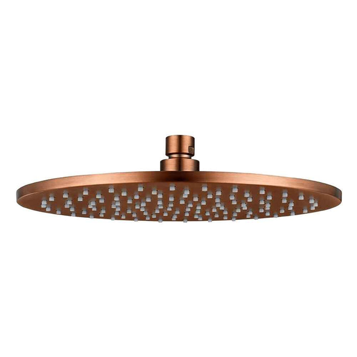 250mm Aquaperla Brushed Copper Solid Brass Round Shower Head