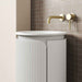 420*420*842mm Aulic Civaro Matt White Plywood Fluted Mini Freestanding Pillar Vanity