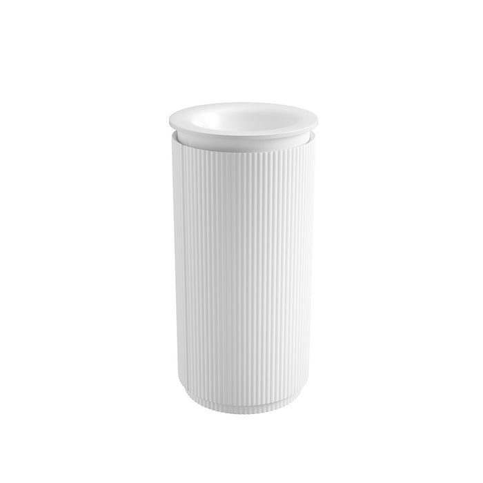 420*420*842mm Aulic Civaro Matt White Plywood Fluted Mini Freestanding Pillar Vanity