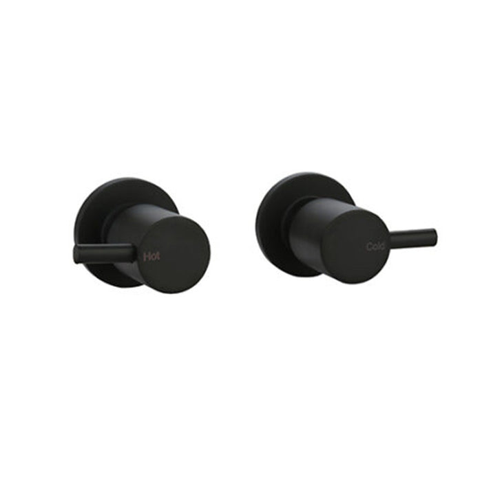 Matt Black Bathroom Tapware Range - Wall Top Assemblies, Washing Machine Stops & Wall Spout