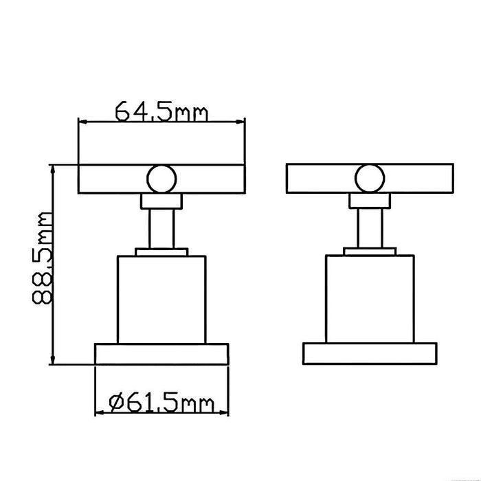 Matt Black Bathroom Tapware Range - Wall Top Assemblies, Washing Machine Stops & Wall Spout