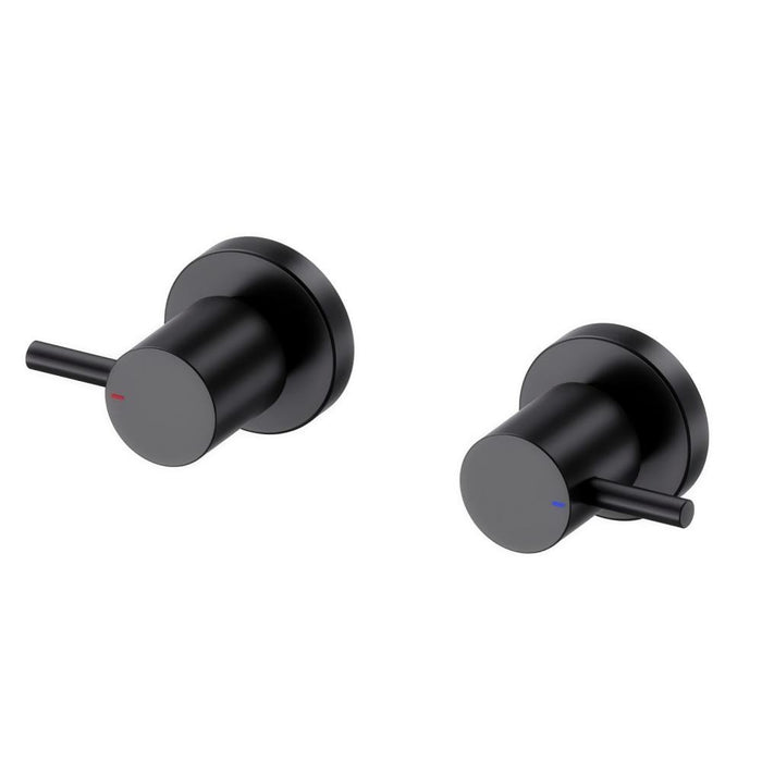 Matt Black Bathroom Tapware Range - Wall Top Assemblies, Washing Machine Stops & Wall Spout