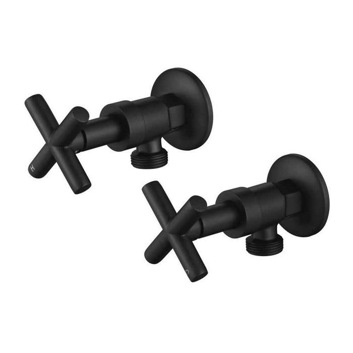 Matt Black Bathroom Tapware Range - Wall Top Assemblies, Washing Machine Stops & Wall Spout