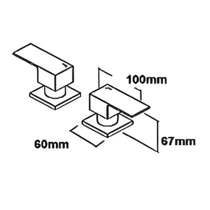 Square Bathroom Tapware Range - Wall Top Assemblies, Washing Machine Stops & Spa/Sink Wall Set