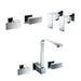Square Bathroom Tapware Range - Wall Top Assemblies, Washing Machine Stops & Spa/Sink Wall Set