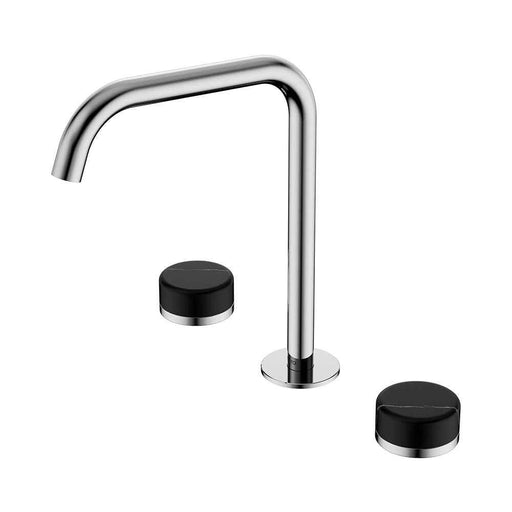 Nero Serenity Lead-Free DZR Brass Bath/Kitchen Set Edge Spout With Marquina Black Handle