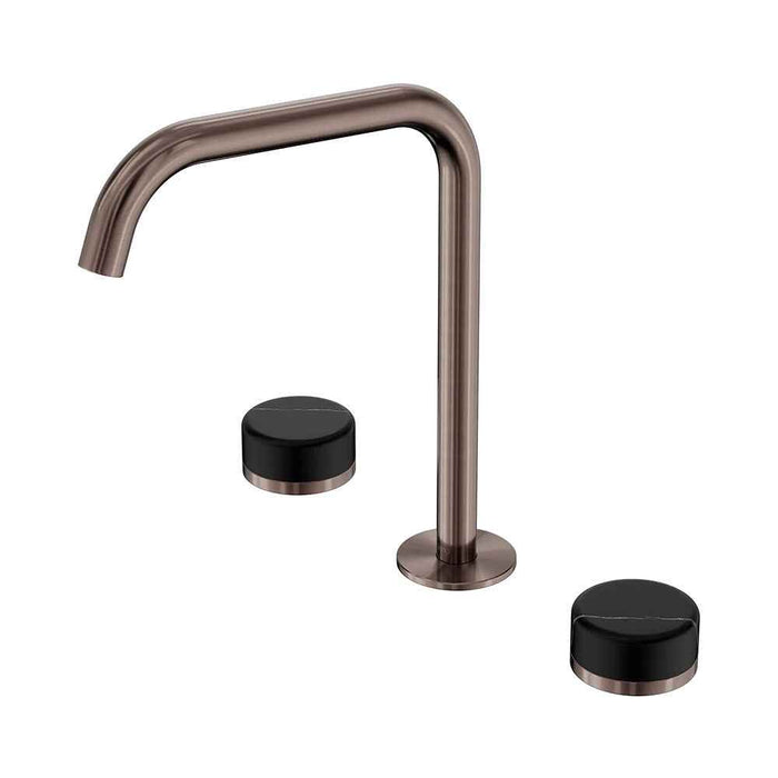 Nero Serenity Lead-Free DZR Brass Bath/Kitchen Set Edge Spout With Marquina Black Handle