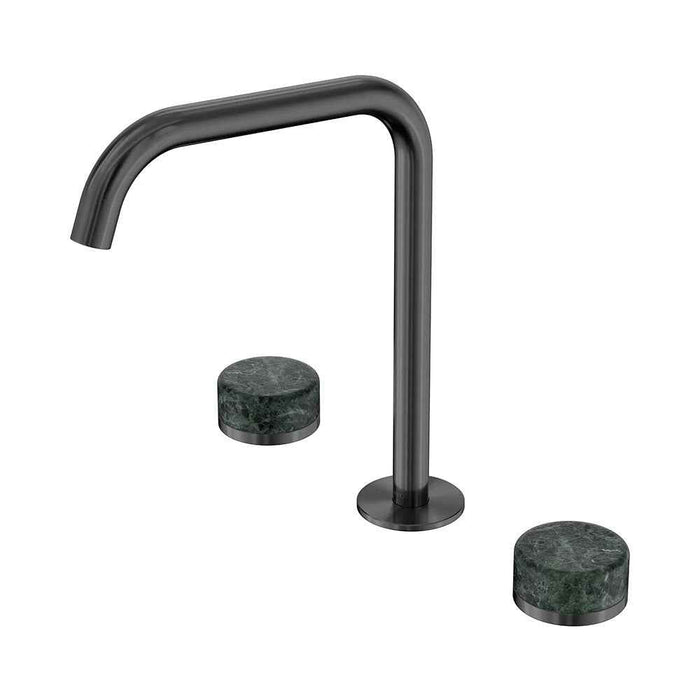 Nero Serenity Lead-Free DZR Brass Bath/Kitchen Set Edge Spout With Verde Alpi Handle