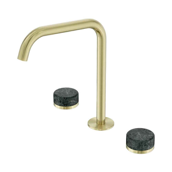Nero Serenity Lead-Free DZR Brass Bath/Kitchen Set Edge Spout With Verde Alpi Handle