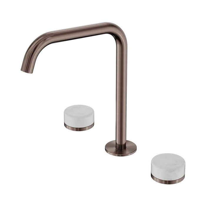 Nero Serenity Lead-Free DZR Brass Bath/Kitchen Set Edge Spout With Carrara Handle