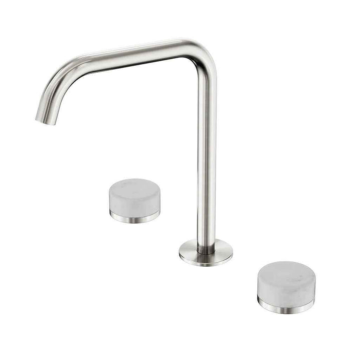 Nero Serenity Lead-Free DZR Brass Bath/Kitchen Set Edge Spout With Carrara Handle