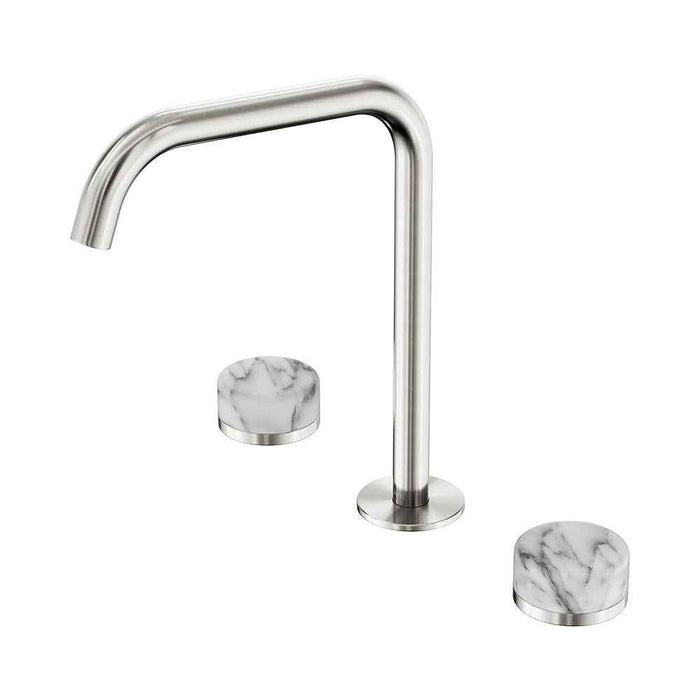 Nero Serenity Lead-Free DZR Brass Bath/Kitchen Set Edge Spout With Arabescato Corchia Handle