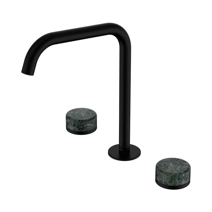 Nero Serenity Lead-Free DZR Brass Bath/Kitchen Set Edge Spout With Verde Alpi Handle