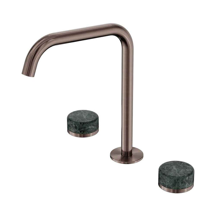 Nero Serenity Lead-Free DZR Brass Bath/Kitchen Set Edge Spout With Verde Alpi Handle