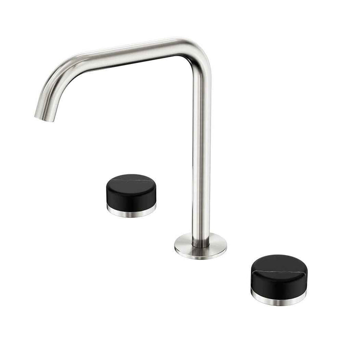 Nero Serenity Lead-Free DZR Brass Bath/Kitchen Set Edge Spout With Marquina Black Handle