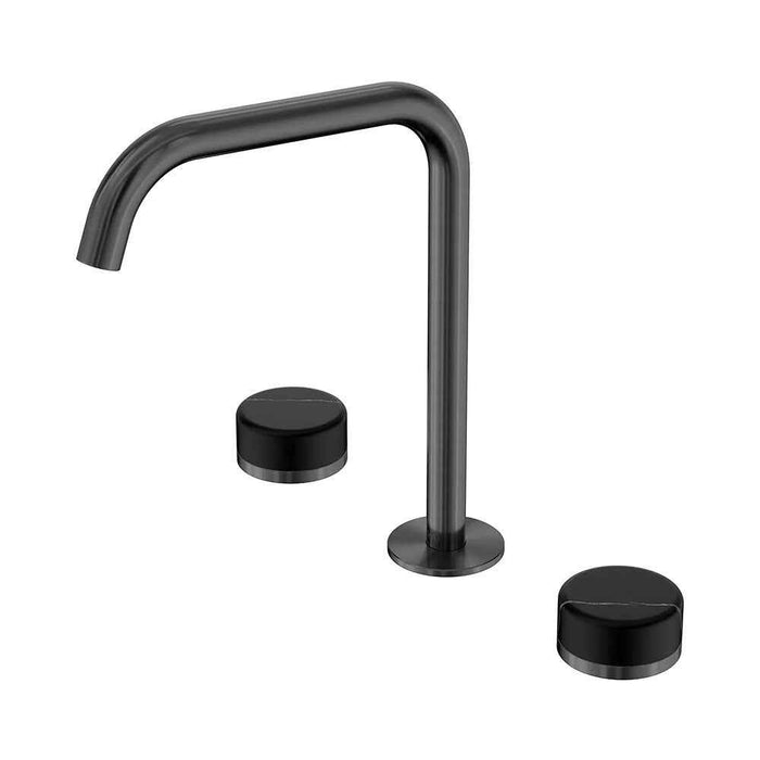 Nero Serenity Lead-Free DZR Brass Bath/Kitchen Set Edge Spout With Marquina Black Handle