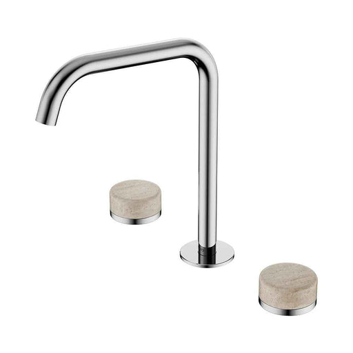 Nero Serenity Lead-Free DZR Brass Bath/Kitchen Set Edge Spout With Rome Travertine Handle