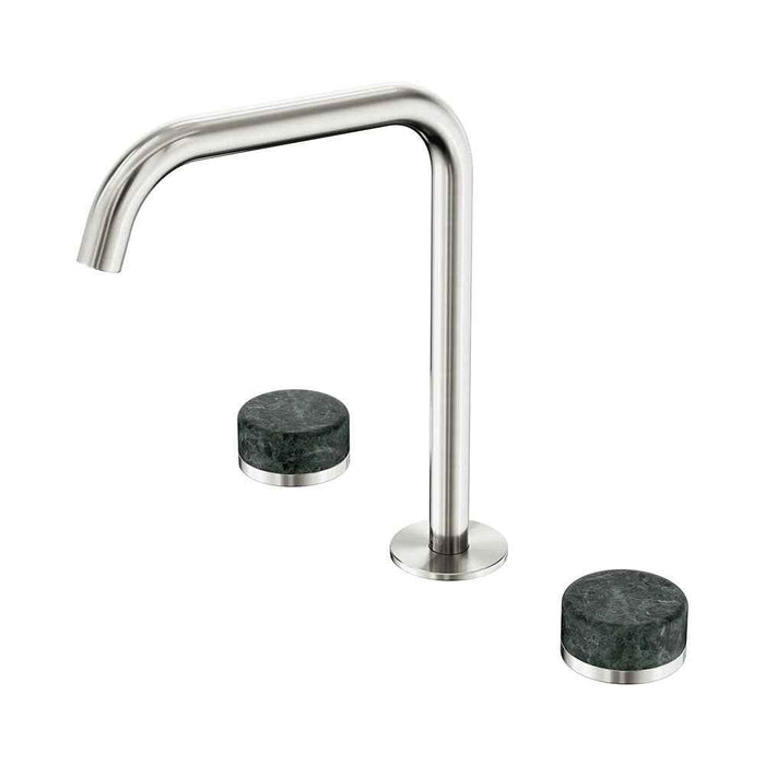 Nero Serenity Lead-Free DZR Brass Bath/Kitchen Set Edge Spout With Verde Alpi Handle