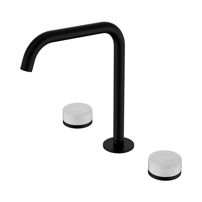 Nero Serenity Lead-Free DZR Brass Bath/Kitchen Set Edge Spout With Carrara Handle