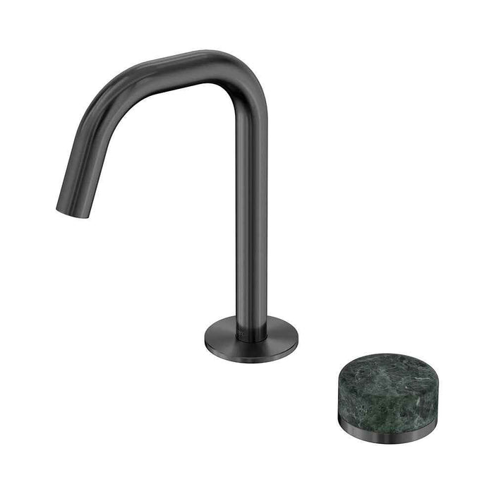 Nero Serenity Progressive Lead-Free DZR Brass Basin Mixer Edge Spout With Verde Alpi Handle